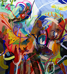 Abstract oil painting by Matti Närekangas, 2025