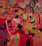 Abstract oil painting by Matti Närekangas, 2024