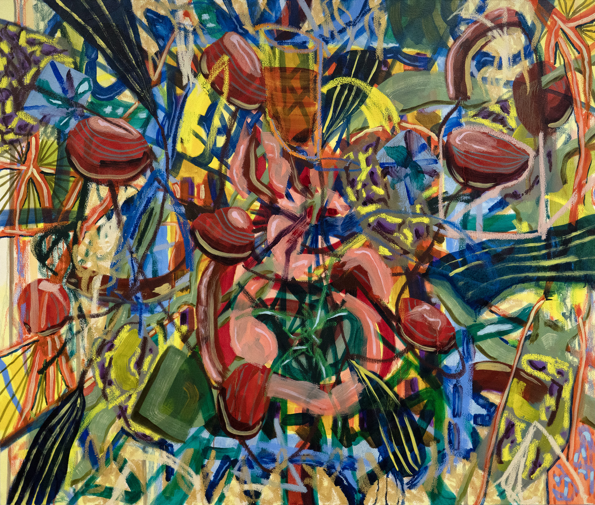 Abstract oil painting by Finnish artist Matti Närekangas, 2026